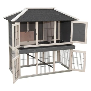 Kerbl Pet Drewniana Klatka dla Małych Zwierząt Villa 118x68x118cm - Otwarte Opakowanie