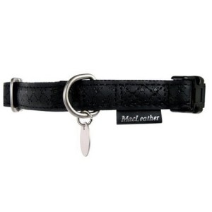 Zolux obroża regulowana Mac Leather 15mm Czarna