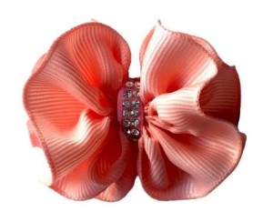 Kokardka Premium łososiowy 5,5cm KP003