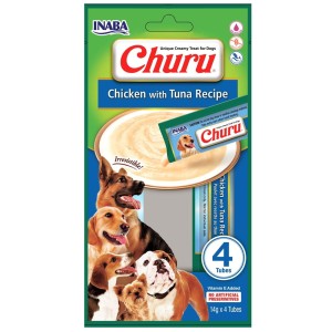 Inaba Dog Churu 4p Chicken with Tuna Przysmak Pasta Dla Psa Kurczak z Tuńczykiem 4x14g