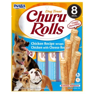 Inaba Dog Churu Rolls Chicken Wraps Pałeczki z kurczaka z serem 8x12g