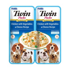 Inaba Dog Twin Kurczak Warzywa i Ser / Chicken Vegetables & Cheese 2x40g 