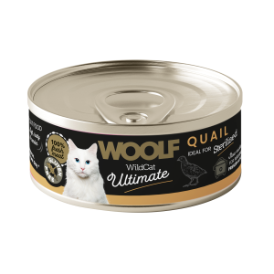 Woolf Wild Cat Ultimate Can Sterilised Karma Mokra dla kota Przepiórka / Quail Pate 85g