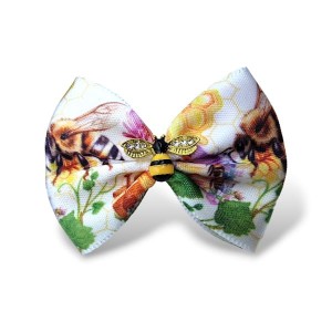 Ręcznie Robiona Kokardka Glamour w Pszczoły 4,5cm KGHB09