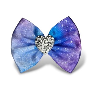 Ręcznie Robiona Kokardka Glamour Kosmos Galaktyka Serce 4,5cm KGHB12