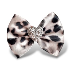 Ręcznie Robiona Kokardka Glamour Biało Czarna Dalmatyńczyk 4,5cm KGHB14