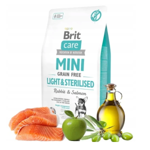 Brit Care Mini Grain Free Light & Sterilised Królik i Łosoś 2kg