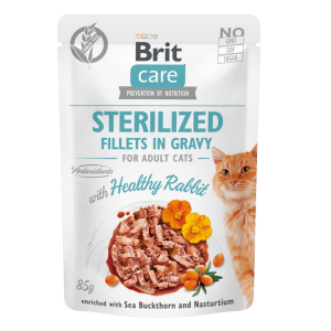 Brit Care Cat Fillets In Gravy Sterilized Rabbit Królik w Sosie saszetka 85g