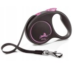 Flexi smycz Black Design taśma S 5m różowa