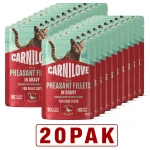 8595602584666_104101402_CARNILOVE_Cat_POUCH_GRAVY_rich_in_Pheasant_enriched_with_Raspberry_Leaves_www.MERDAKI.pl_20PAK.jpg