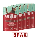 8595602584666_104101402_CARNILOVE_Cat_POUCH_GRAVY_rich_in_Pheasant_enriched_with_Raspberry_Leaves_www.MERDAKI.pl_5PAK.jpg