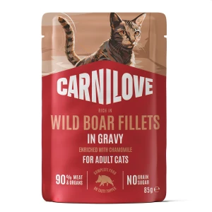 Carnilove Cat Pouch Gravy Wild Boar / Dziczyzna w Sosie Karma Mokra dla Kota Saszetka 85g