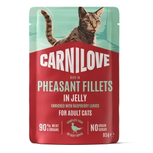 Carnilove Cat Pouch Jelly Pheasant / Bażant w Galaretce Karma Mokra dla Dorosłych Kotów Saszetka 85g