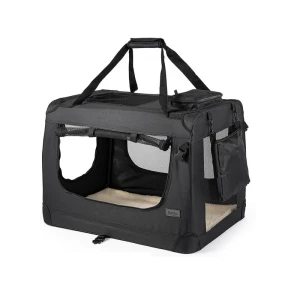 Lionto Składana Torba Transportowa Transporter dla Psa Kota z Tkaniny XXL 61x90x65cm Czarna