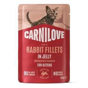 Carnilove Cat Pouch Jelly Kittens Rabbit / Królik w Galaretce Karma Mokra dla Kociąt Saszetka 85g