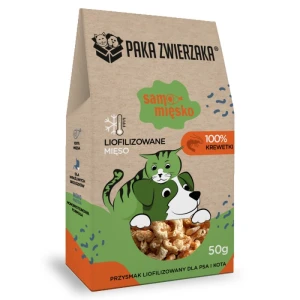 Paka Zwierzaka Przysmak Liofilizowany Samo Mięsko KREWETKI 50g