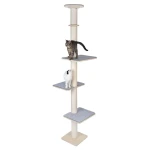Modern Living Drapak Mocowany do Sufitu Isernia Jasnoszary 38x38x240–270cm Otwarte Opakowanie