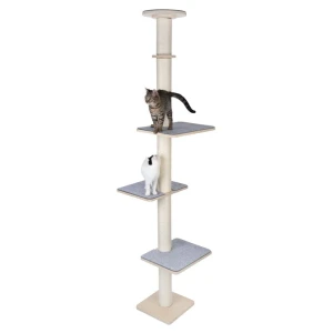 Modern Living Drapak Mocowany do Sufitu Isernia Jasnoszary 38x38x240–270cm Otwarte Opakowanie