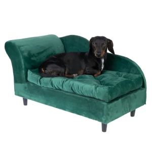 TIAKI Klasyczna Przytulna Sofa Legowisko dla Psa 81x41x42cm Szmaragdowe