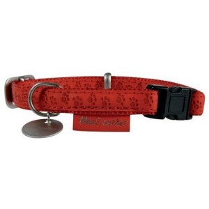 Zolux obroża regulowana Mac Leather 15mm czerwona